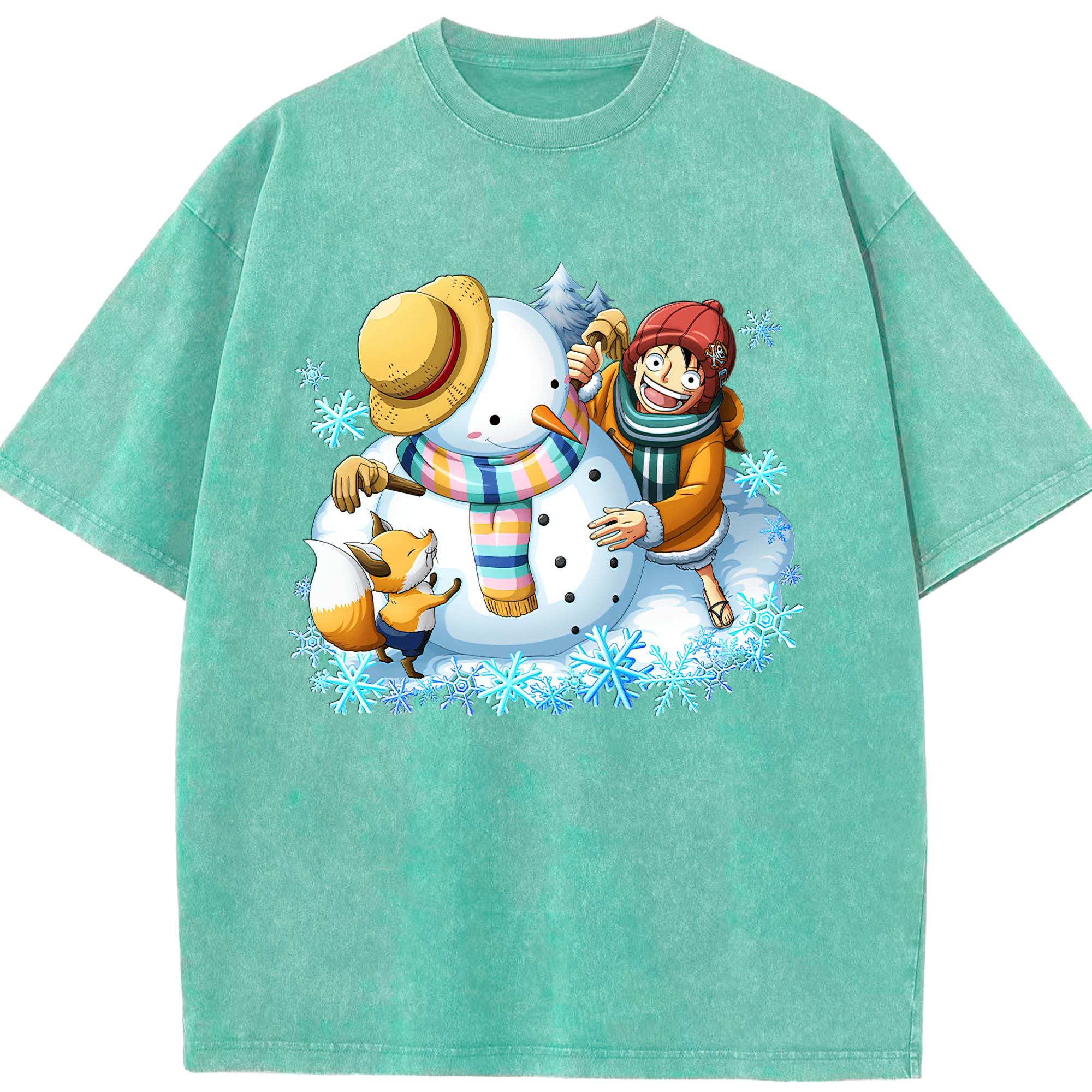 ワンピース モンキー・D・ルフィ ONE PIECE Monkey D. Luffy 綿100% ヴィンテージ風 半袖Tシャツ（フロントプリント）